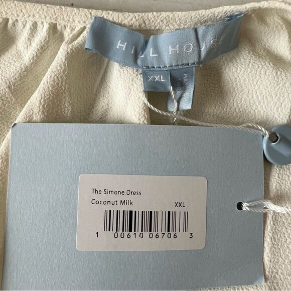 NWT Hill House Simone Maxi Dress XXL Coconut Milk Crepe High Slit Open Back - Picture 14 of 15